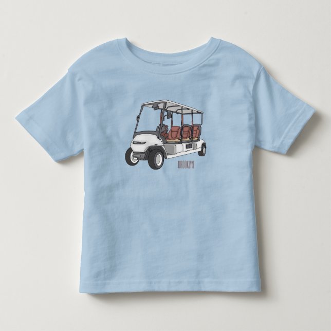 Golfwagen/Golf Buggy Cartoon Abbildung Kleinkind T-shirt (Vorderseite)