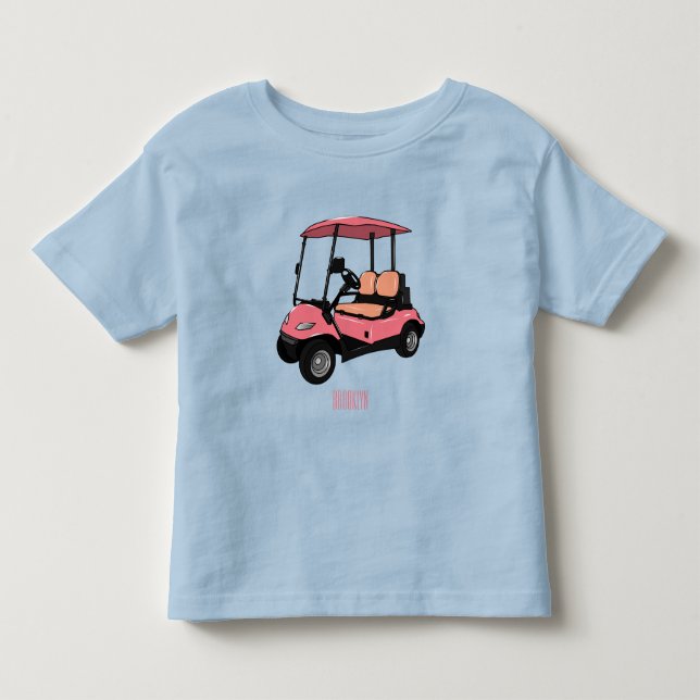 Golfwagen/Golf Buggy Cartoon Abbildung Kleinkind T-shirt (Vorderseite)