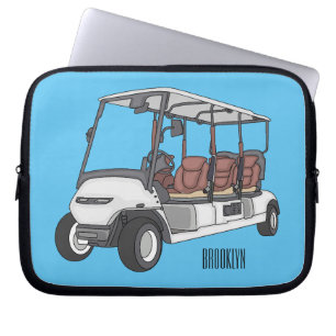 Golfwagen/Golf Buggy Cartoon Abbildung Laptopschutzhülle