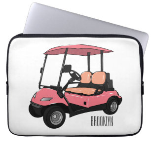 Golfwagen/Golf Buggy Cartoon Abbildung Laptopschutzhülle