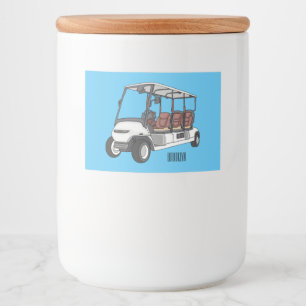Golfwagen/Golf Buggy Cartoon Abbildung Lebensmitteletikett