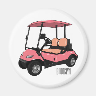 Golfwagen/Golf Buggy Cartoon Abbildung Magnet
