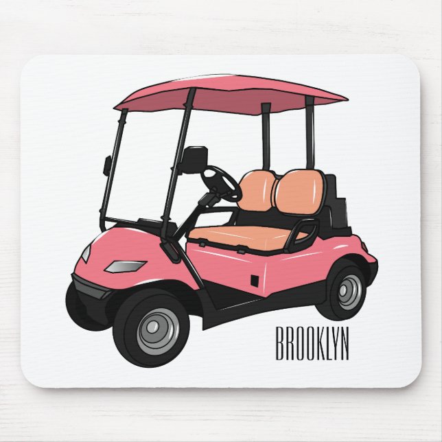 Golfwagen/Golf Buggy Cartoon Abbildung Mousepad (Vorne)