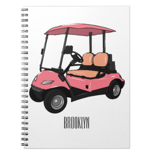 Golfwagen/Golf Buggy Cartoon Abbildung Notizblock