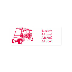 Golfwagen/Golf Buggy Cartoon Abbildung Permastempel
