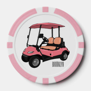 Golfwagen/Golf Buggy Cartoon Abbildung Pokerchips
