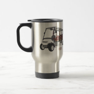 Golfwagen/Golf Buggy Cartoon Abbildung Reisebecher