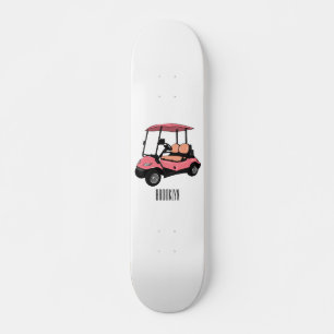 Golfwagen/Golf Buggy Cartoon Abbildung Skateboard
