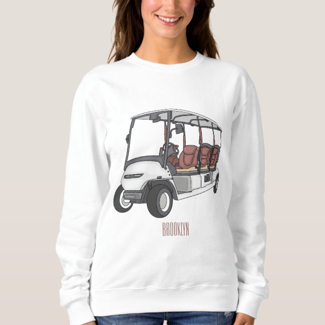 Golfwagen/Golf Buggy Cartoon Abbildung Sweatshirt (Vorderseite)