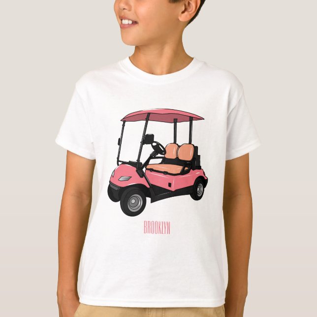 Golfwagen/Golf Buggy Cartoon Abbildung T-Shirt (Vorderseite)