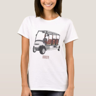 Golfwagen/Golf Buggy Cartoon Abbildung T-Shirt