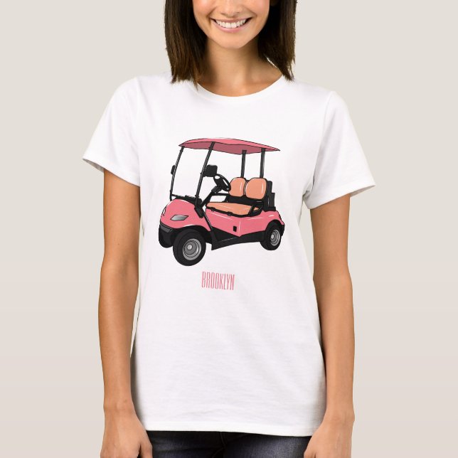 Golfwagen/Golf Buggy Cartoon Abbildung T-Shirt (Vorderseite)