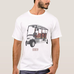 Golfwagen/Golf Buggy Cartoon Abbildung T-Shirt