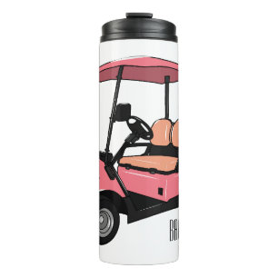 Golfwagen/Golf Buggy Cartoon Abbildung Thermosbecher