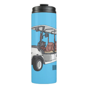 Golfwagen/Golf Buggy Cartoon Abbildung Thermosbecher