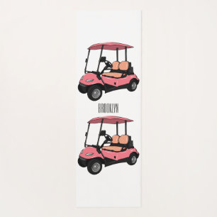 Golfwagen/Golf Buggy Cartoon Abbildung Yogamatte