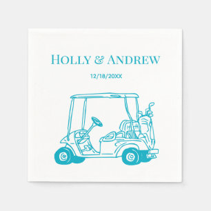 Golfwagen Golf Tasche Golfschläger Hochzeit DIY Fa Serviette