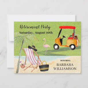 Golfwagen-Kurs-Ruhestandsparty Einladung