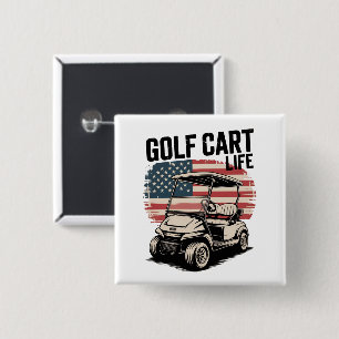 Golfwagen-Leben Ehemann Golfen Golfer Liebhaber Button