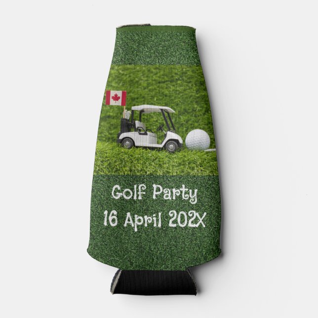 Golfwagen mit kanadischer Flagge für Golfer-Party Flaschenkühler (Vorderseite)