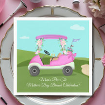 Golfwagen mit Mimosas zum Muttertagsbrunch