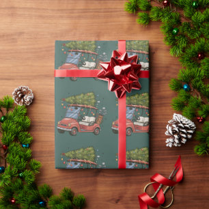 Golfwagen-Weihnachtsbaum Golf-Liebhaber-Geschenk Geschenkpapier