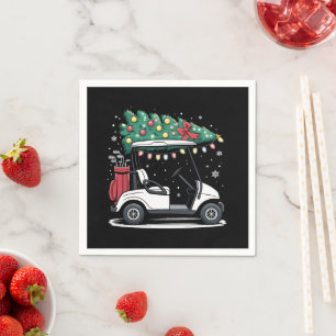 Golfwagen Weihnachtsbaum Lichter Xmas Sport Golfer Serviette