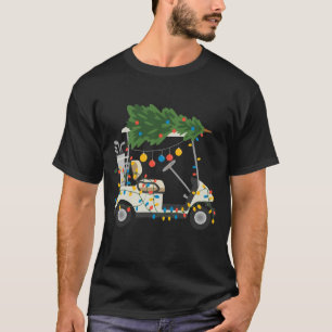 Golfwagen-Weihnachtsbaumlichter Xmas-Sport-Golfer  T-Shirt