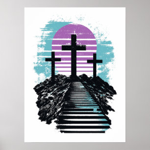 Golgatha Kalvarienberg es ist vollbracht Moderne c Poster