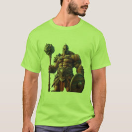 Goliath With a Club on a Short Sleeve Green T-Shirt