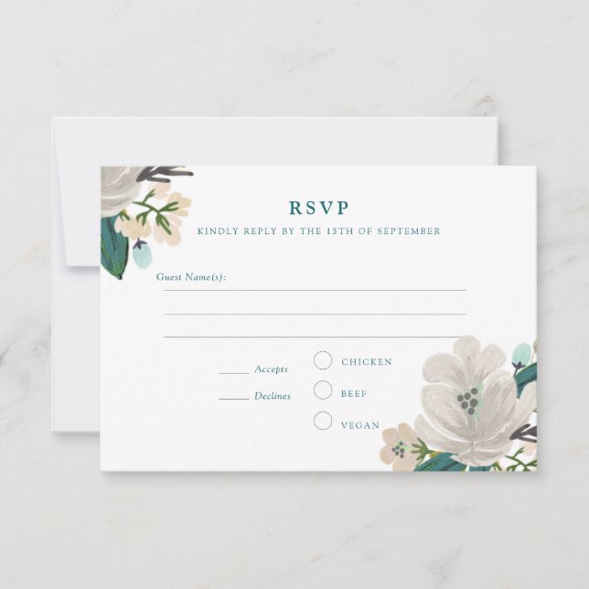 Golitly Floral Wedding RSVP (Vorderseite)