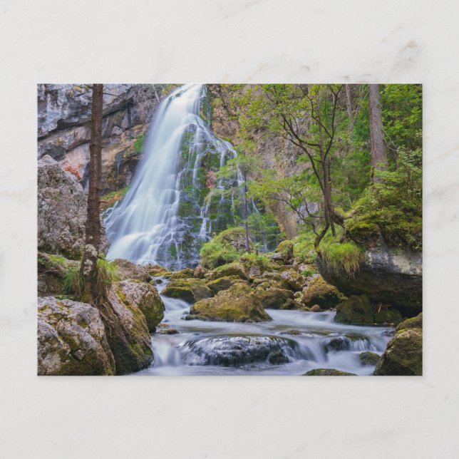 Golling Waterfall, Gollinger Wasserfall, Österreic Postkarte (Vorderseite)