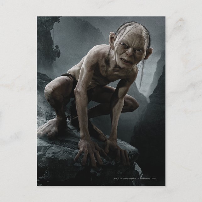 GOLLUM™ auf einem Felsen Postkarte (Vorderseite)