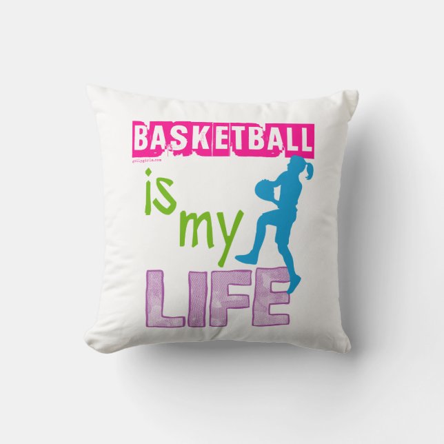 Golly Mädchen - Basketball ist mein Leben Kissen (Vorderseite)