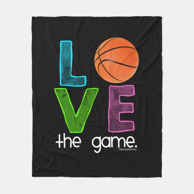 Golly Mädchen: Basketball - Liebe das Spiel Fleecedecke (Vorderseite)