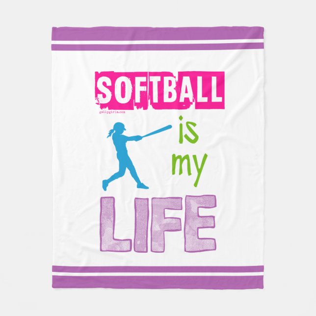 Golly Mädchen - Softball ist mein Leben Fleecedecke (Vorderseite)
