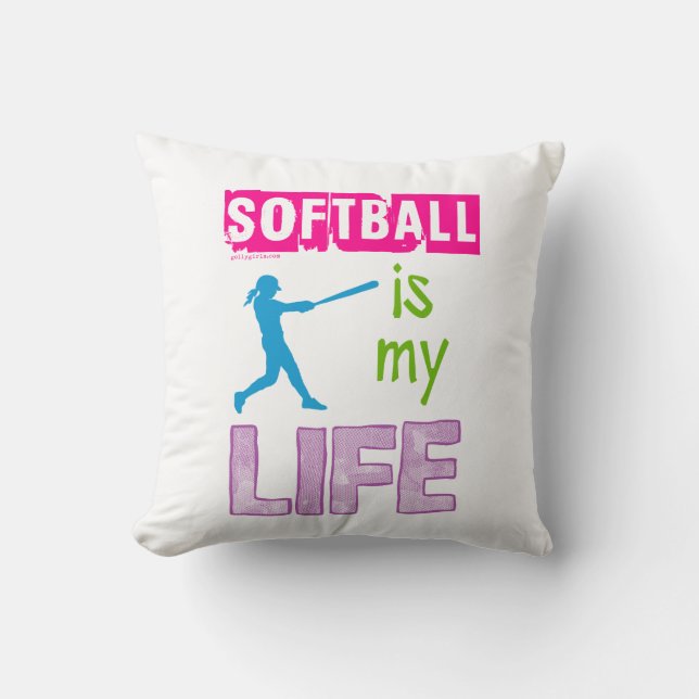 Golly Mädchen - Softball ist mein Leben Kissen (Vorderseite)