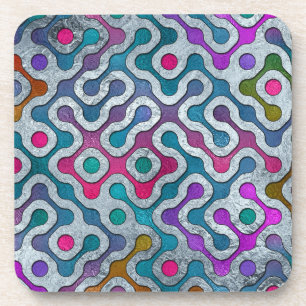 Golorful mattiertes beflecktes Glas-geometrisches Untersetzer