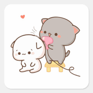 Goma making peach haar Puzzle Aufkleber