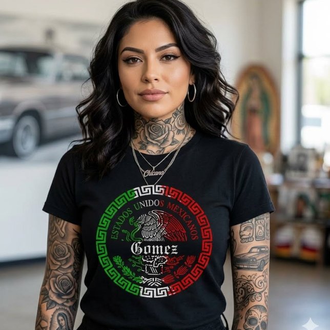 Gomez Nachname Mexiko Emblem Shirt (Gomez Last name T-shirt)