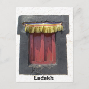 Gompa-Fenster, Leh, Ladakh, Indien Postkarte