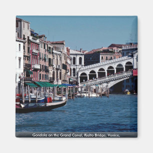 Gondel am Canale Grande, Rialto-Brücke, Venedig, Magnet