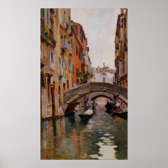 Gondel auf einem Venezianischen Kanal Poster (Vorne)