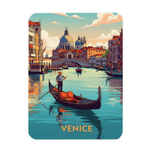 Gondelfahrt in Venedig mit historischen Gebäuden Magnet