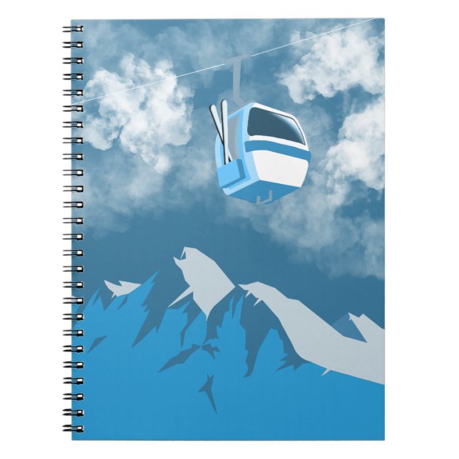 Gondelfahrt | Skiberg Wintergemälde Notizblock (Vorderseite)