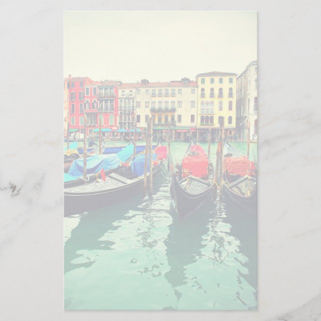 Gondeln am Canale Grande, Venedig, Italien. Retro Briefpapier (Vorderseite)