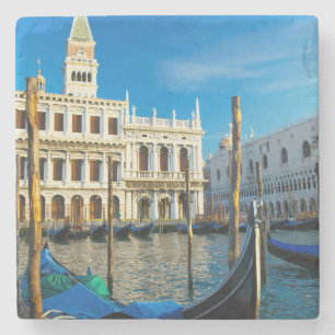 Gondeln am Grand Canal nahe dem Dogenpalast Steinuntersetzer