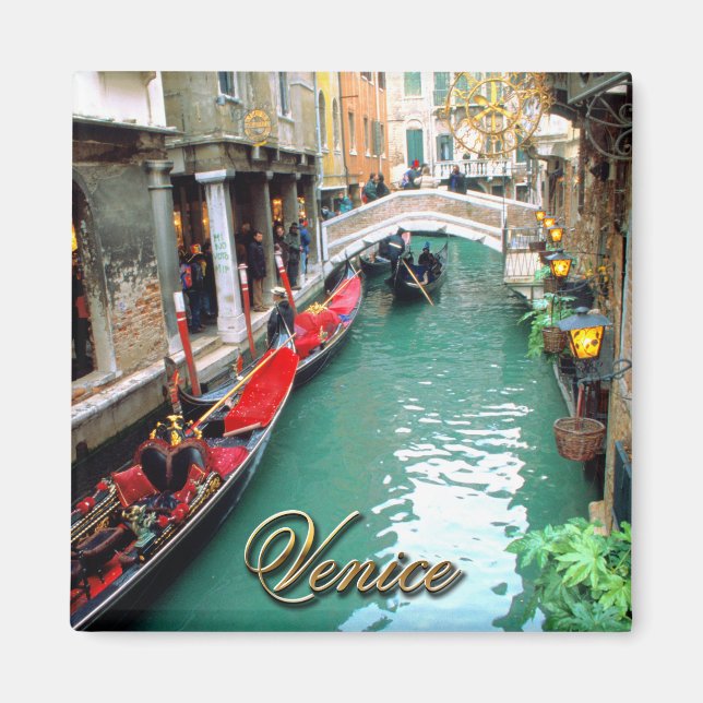 Gondeln auf einem Venezianischen Kanal Magnet (Vorne)