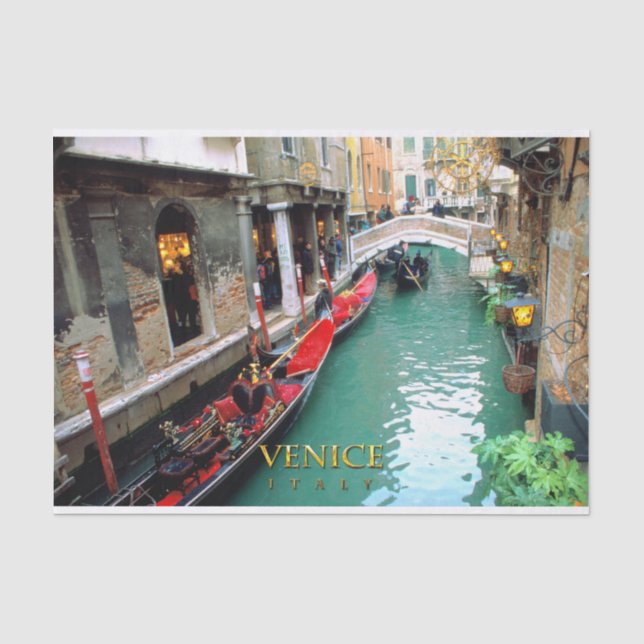 Gondeln auf einem venezianischen Kanal Seidenpapier (Vorderseite)