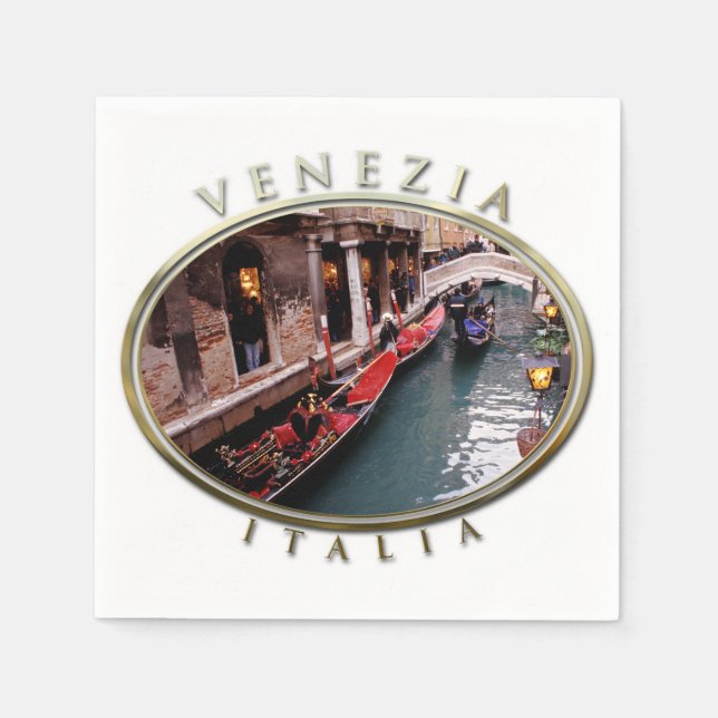 Gondeln auf einem Venezianischen Kanal Serviette (Vorderseite)
